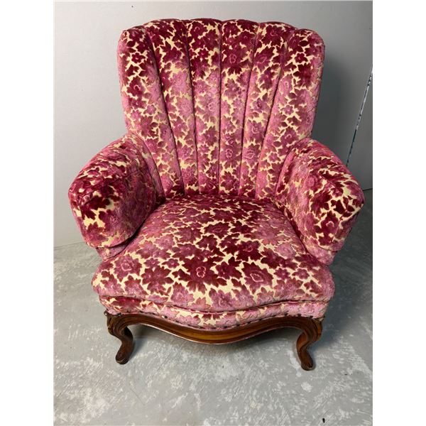 Vintage Fuchsia Upholstered Armchair