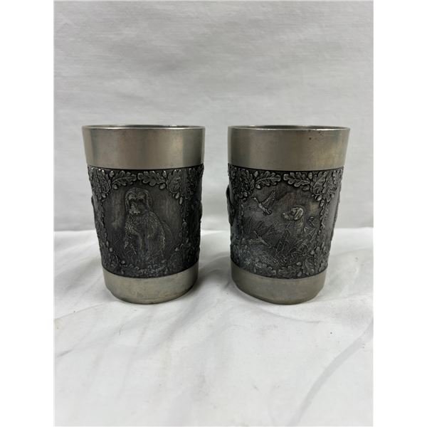 Pewter Pudel Pointer Cups