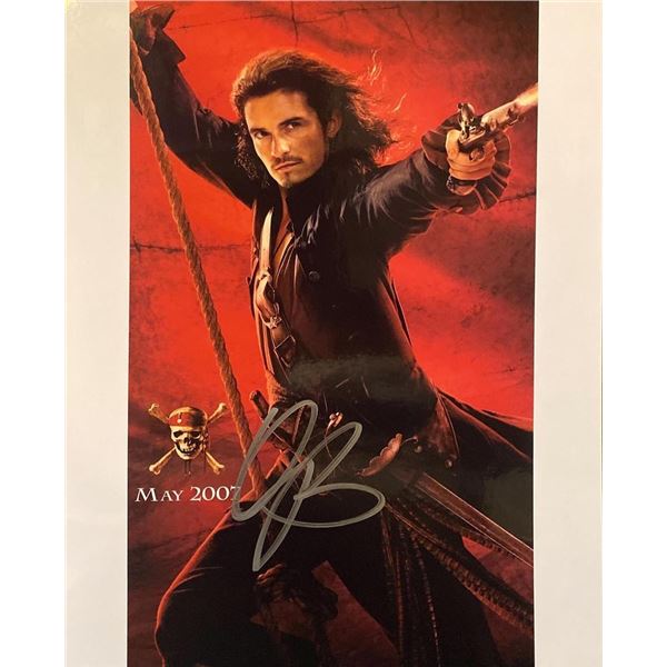Pirates of the Caribbean Orlando Bloom signed movie photo