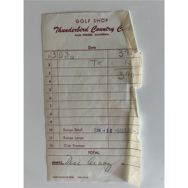 Desi Arnaz signed receipt