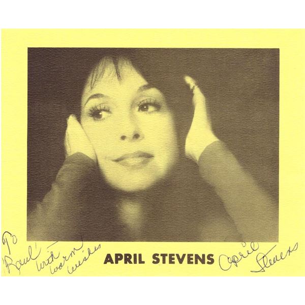 Grammy Winner April Stevens signed photo