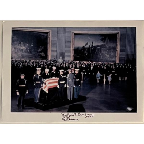 JFk Assassination Casket Team Member Richard Gaudreau Signed Photo.