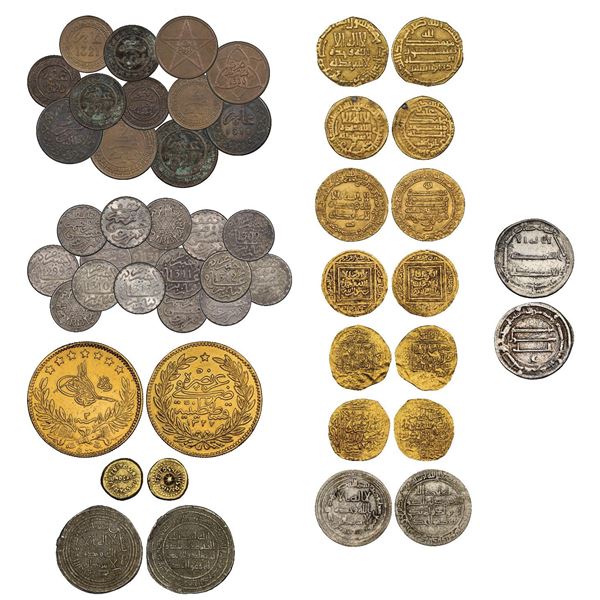 Lot de de 39 monnaies en bronze , toutes sous coque PCGS. - De Hassan I (1290-1311 H / 1873-1894) à 