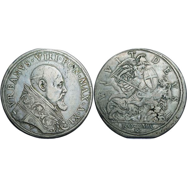 Urbanus VIII 1623-1644 Piastra (Ecu d'argent), Rome, AN XI, AG 31,53 g. Ref: MIR 1693/2 (R), Munt. 3