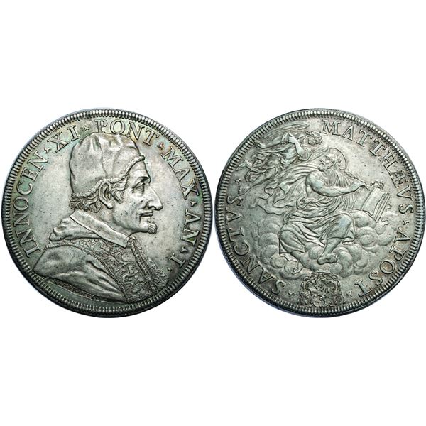 Innocentius XI 1676-1689 Piastra, Rome, AN I, 1676, AG 32 g. Ref: MIR 2012/1 , Munt. 41, Berman 2092