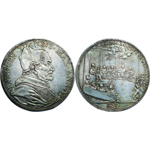 Innocentius XII 1691-1700 Piastra, Rome, AN VI, AG 30,23 g. Ref: MIR 2128/2 (R2), Munt. 22 a), Berma
