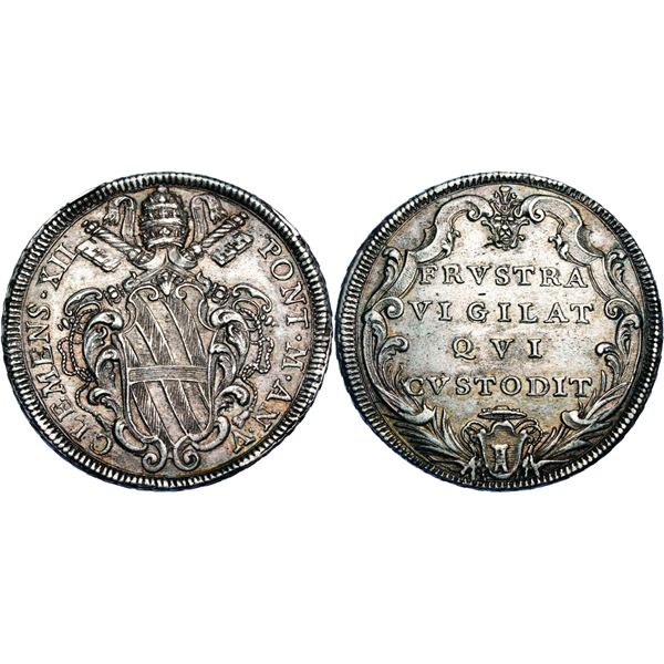 Clemens XII (Lorenzo Corsini),  12 juillet 1730 – 6 février 1740. Demi-piastra année V, AG 