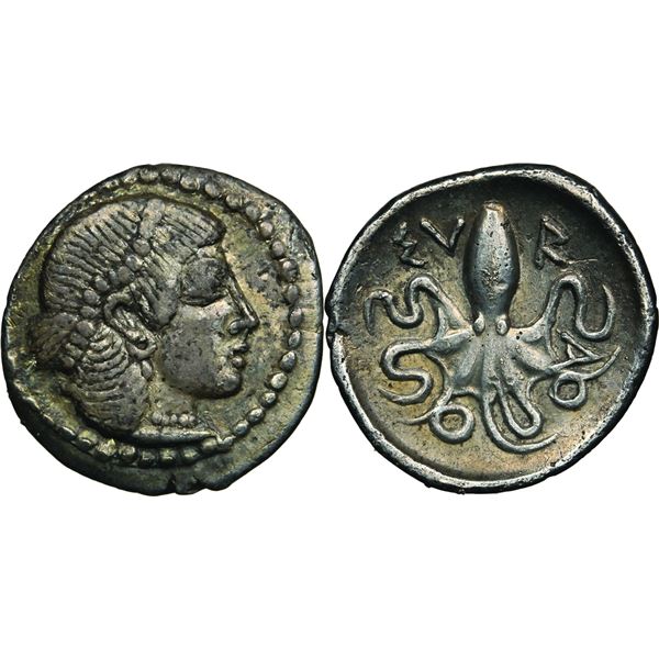 Syracuse. Tyrannie des Deinoménides, environ 485-466  avant J.C.   Litra, frappé sous Hiéron Ier, en