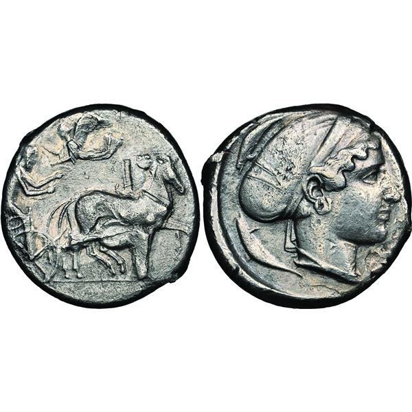 Seconde Démocratie,  vers 466-405 avant J.C.  Tétradrachme, vers 430, AG 16.52 g.  Avers : Conducteu