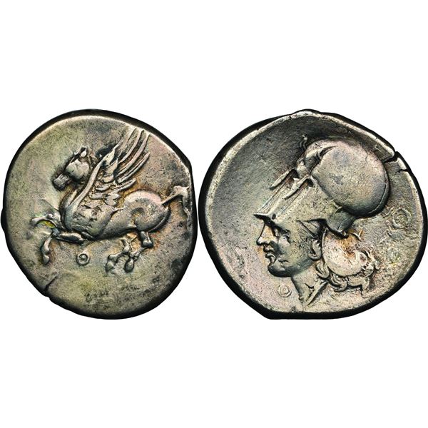 Thyrrhéion Statère, vers 320-280 av. J.C., AG 8.10 g.  Grading : NGC VF  3/5  2/5, die shift Ref : P