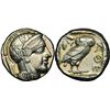 Image 1 : ATTIQUE Athènes Tétradrachme, 454-404 av. J.C., AG 17.18 g.  Avers : Tête d'Athéna avec un casque or