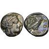 Image 1 : ATTIQUE Athènes Tétradrachme, vers 454-404 av. J.C., AG 17.21 g.  Avers : Tête casquée d'Athéna à dr