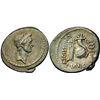 Image 1 : Julius Caesar, assassiné en 44 avant J.C. Denier, Rome, 42 av. J.C.,  AG 3.75 g.  Avers : Tête couro