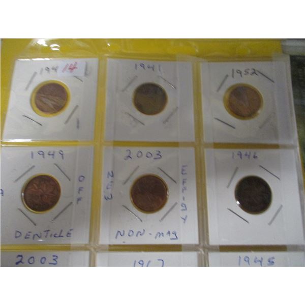 12 ASSORTED CANADIAN PENNIES