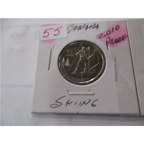 2010 PROOF CAMEO CANADA SKIING QUARTER SET