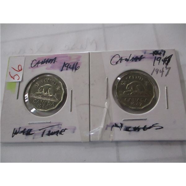1946 - 1947 CANADA KING GEORGE VI CANADA NICKEL