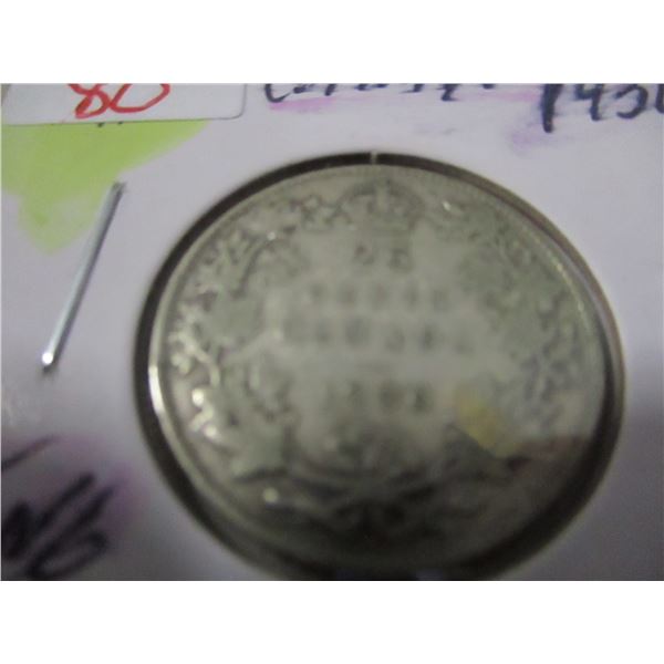 1930 KING GEORGE V CANADA SILVER QUARTER