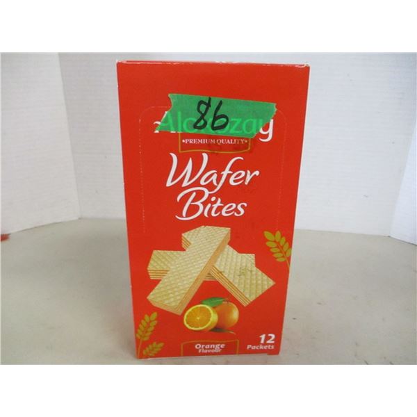 SHELF PULLS (AS IS):  ORANGE WAFER BITE COOKIES (12 PACKS) - CASE