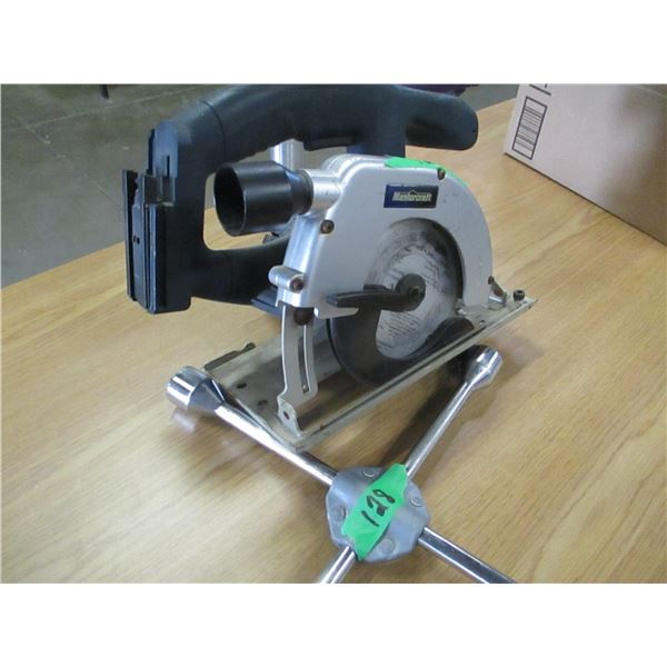 MASTERCRAFT CORDLESS CIRCULAR SAW (NO BATTERY) & 4 WAY WHEEL WRENCH