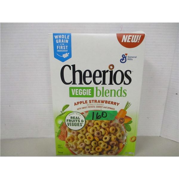 SHELF PULLS (AS IS):  CHEERIOS VEGGIE BLEND APPLE & STRAWBERRY CEREAL (300G) - BOX