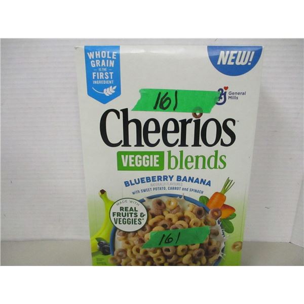 SHELF PULLS (AS IS):  CHEERIOS VEGGIE BLEND BLUEBERRY BANANA CEREAL (300G) - BOX