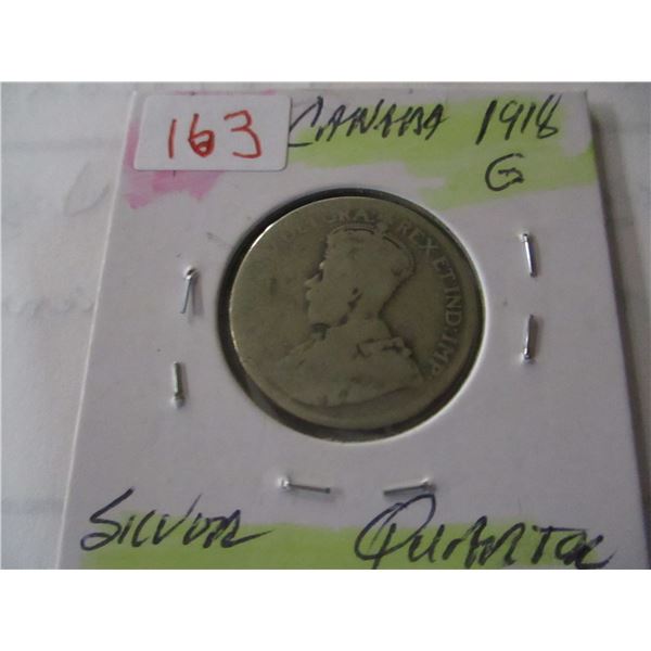 1918 KING GEORGE V CANADA SILVER QUARTER