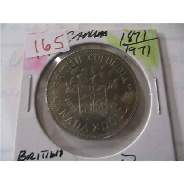 1871 - 1971 BRITISH COLUMBIA DOLLAR