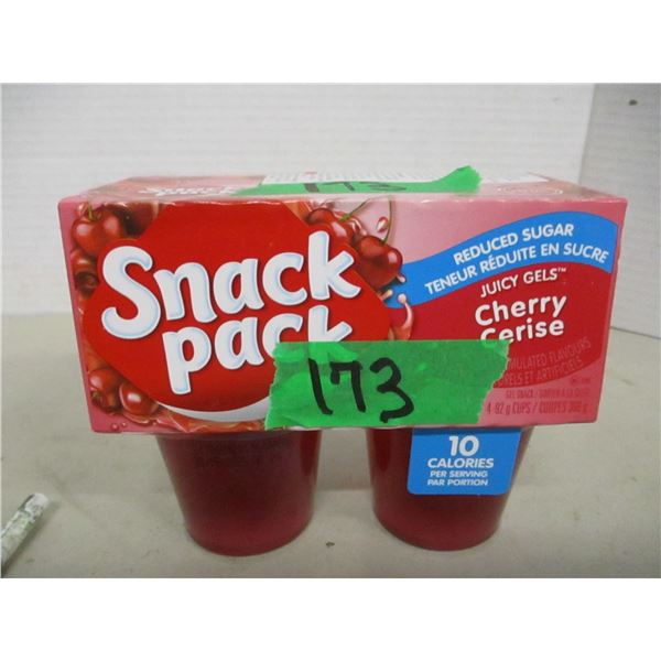 SHELF PULLS (AS IS):  SNACK PACK CHERRY GELS (4 X 99G) - PACK