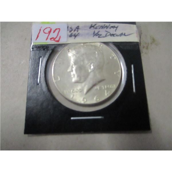 1964 KENNEDY USA SILVER HALF DOLLAR