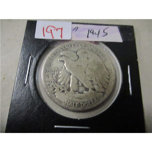 1945 USA SILVER HALF DOLLAR