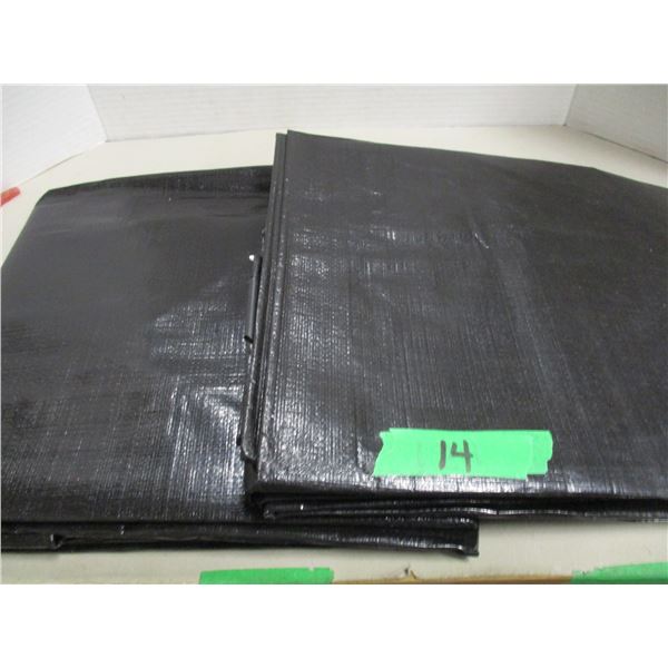 BOX C/W 2 - 6' X 8' HEAVY DUTY BLACK TARPS