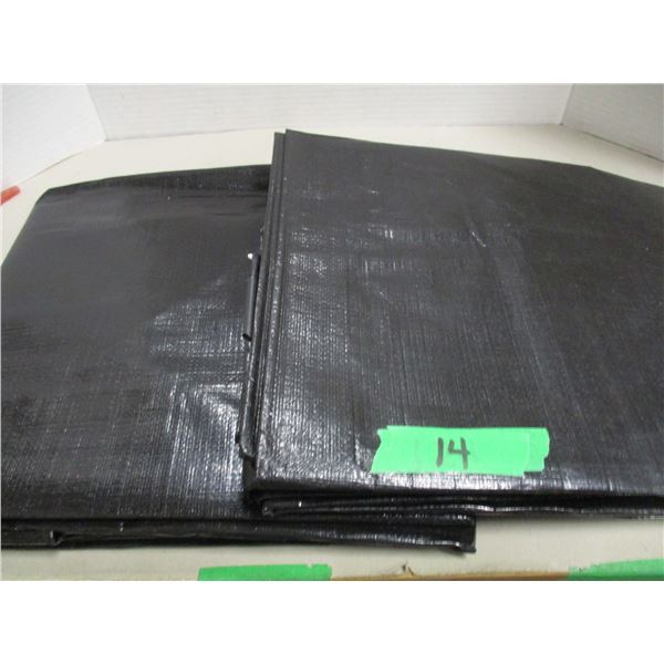 BOX C/W 2 - 6' X 8' HEAVY DUTY BLACK TARPS