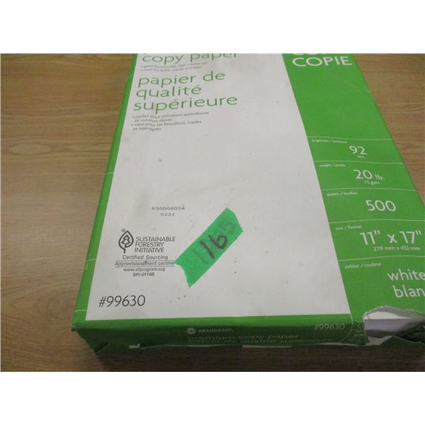 NEW:  11" X 17" COPY PAPER (500 SHEETS) - PACKAGE