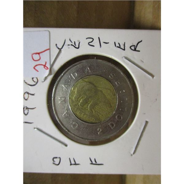 1996 CANADA TOONIE (ERROR ON THE BEAR)