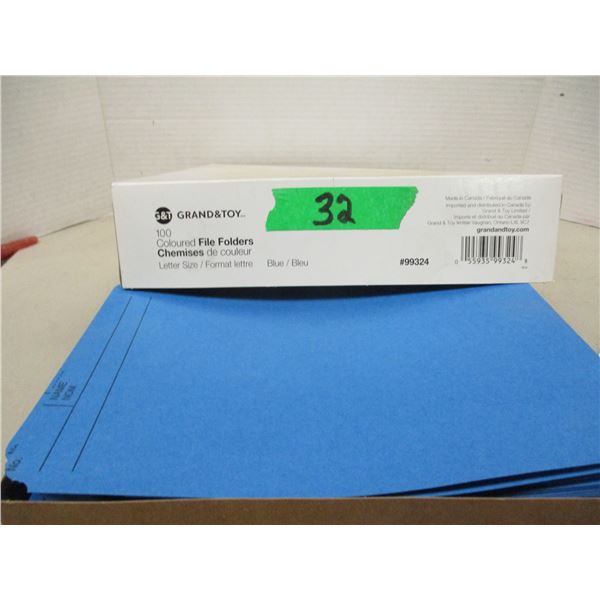 BLUE LETTER SIZE FILE FOLDERS (APPROX. 100)