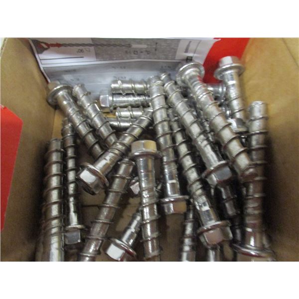 BOX C/W APPROX. 25 HILTI 3/8" X 3" ANCHOR BOLTS