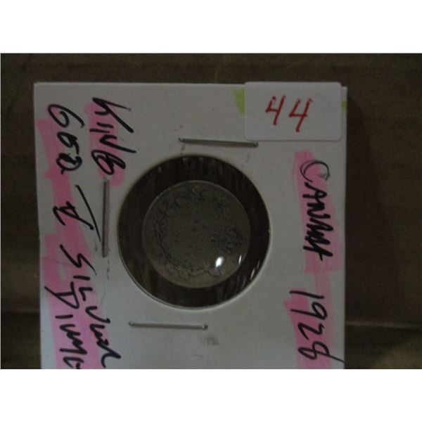 1928 CANADA KING GEORGE V SILVER DIME