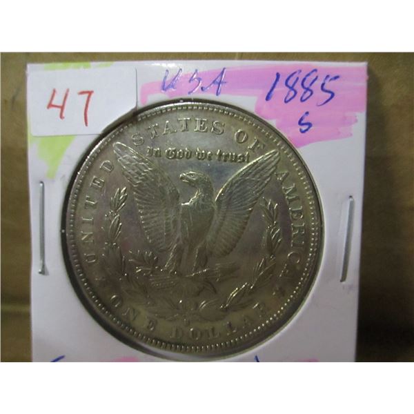 1885S USA MORGAN SILVER DOLLAR