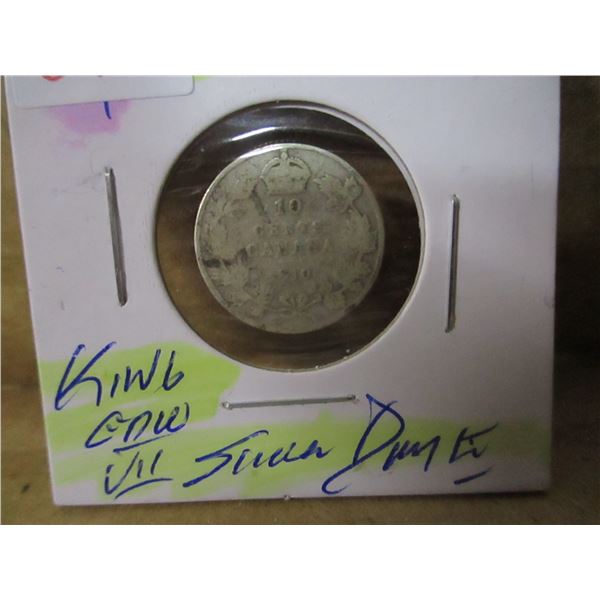 1910 CANADA KING EDWARD VII SILVER DIME