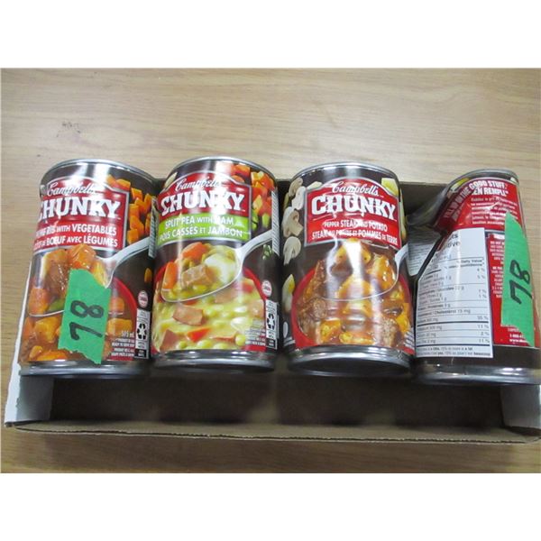 FREIGHT DAMAGE (AS IS):  FLAT C/W 4 CANS CHUNKY SOUP
