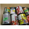 Image 1 : FREIGHT DAMAGE (AS IS):  FLAT C/W 8 CANS CHICKEN BROTH, SOUPS, BEANS, ETC