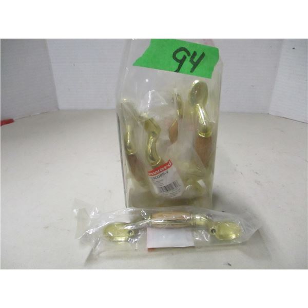 BRASS & WOOD CABINET HANDLES