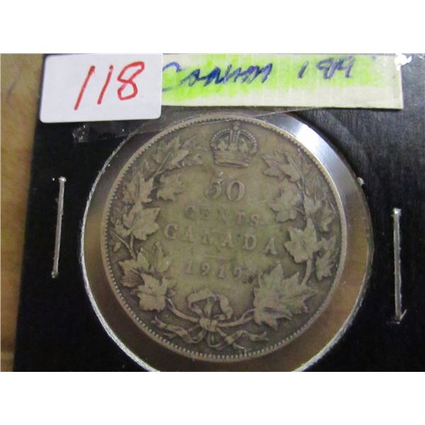 1919 KING GEORGE V CANADA SILVER HALF DOLLAR