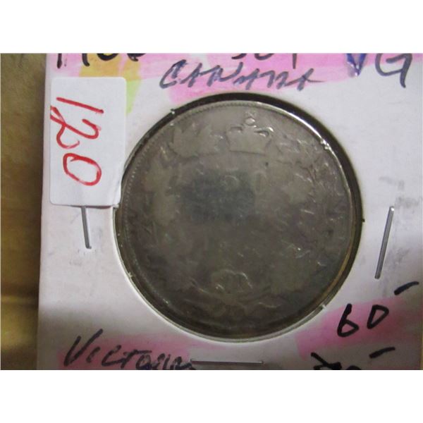 1900 VICTORIAN CANADA SILVER HALF DOLLAR