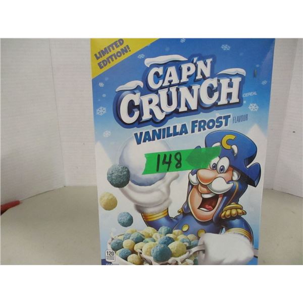 SHELF PULLS (AS IS):  CAPTAIN CRUNCH VANILLA FROST CEREAL (270G) - BOX