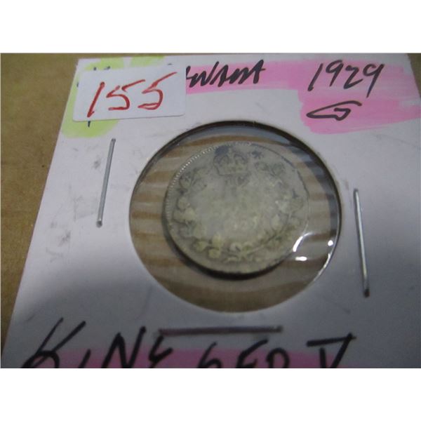 1929 CANADA KING GEORGE V SILVER DIME