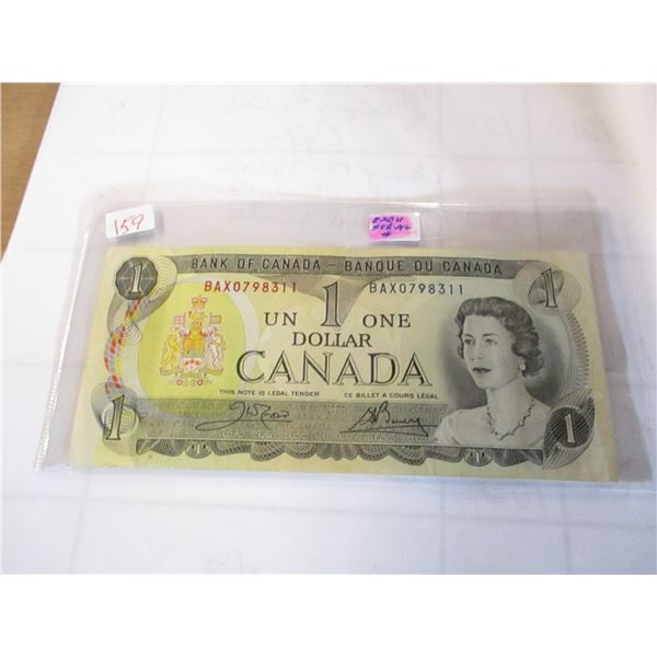 1973 DAX/EXCH SERIAL NUMBER CANADA $1 BILL