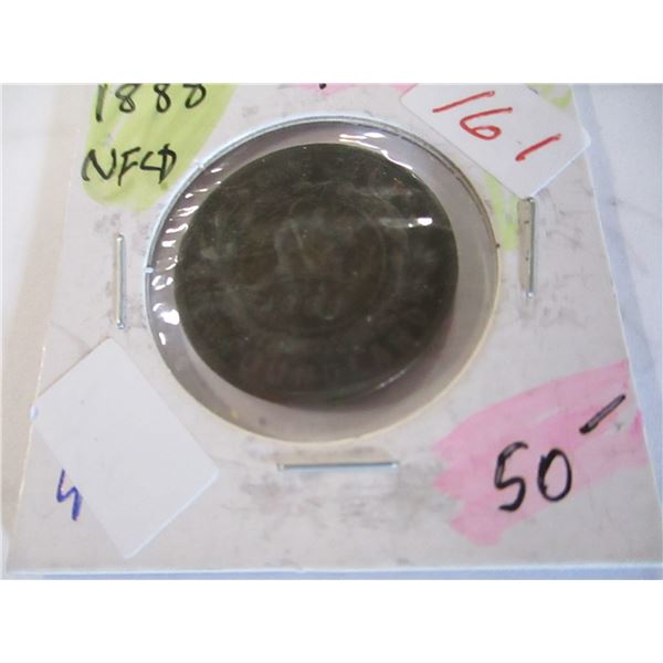 1888 VICTORIAN NEWFOUNDLAND SILVER DIME