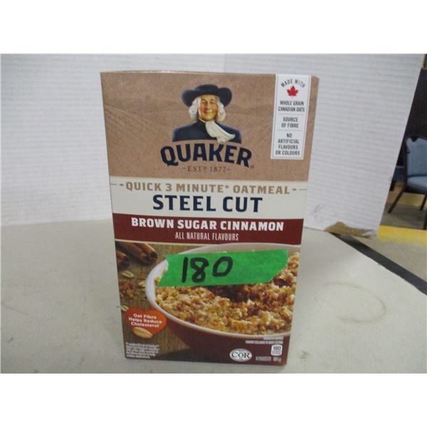 SHELF PULLS (AS IS):  STEEL CUT BROWN SUGAR & CINNAMON OATMEAL (8 PACKS) - BOX