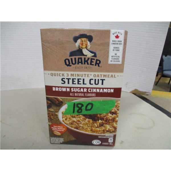 SHELF PULLS (AS IS):  STEEL CUT BROWN SUGAR & CINNAMON OATMEAL (8 PACKS) - BOX